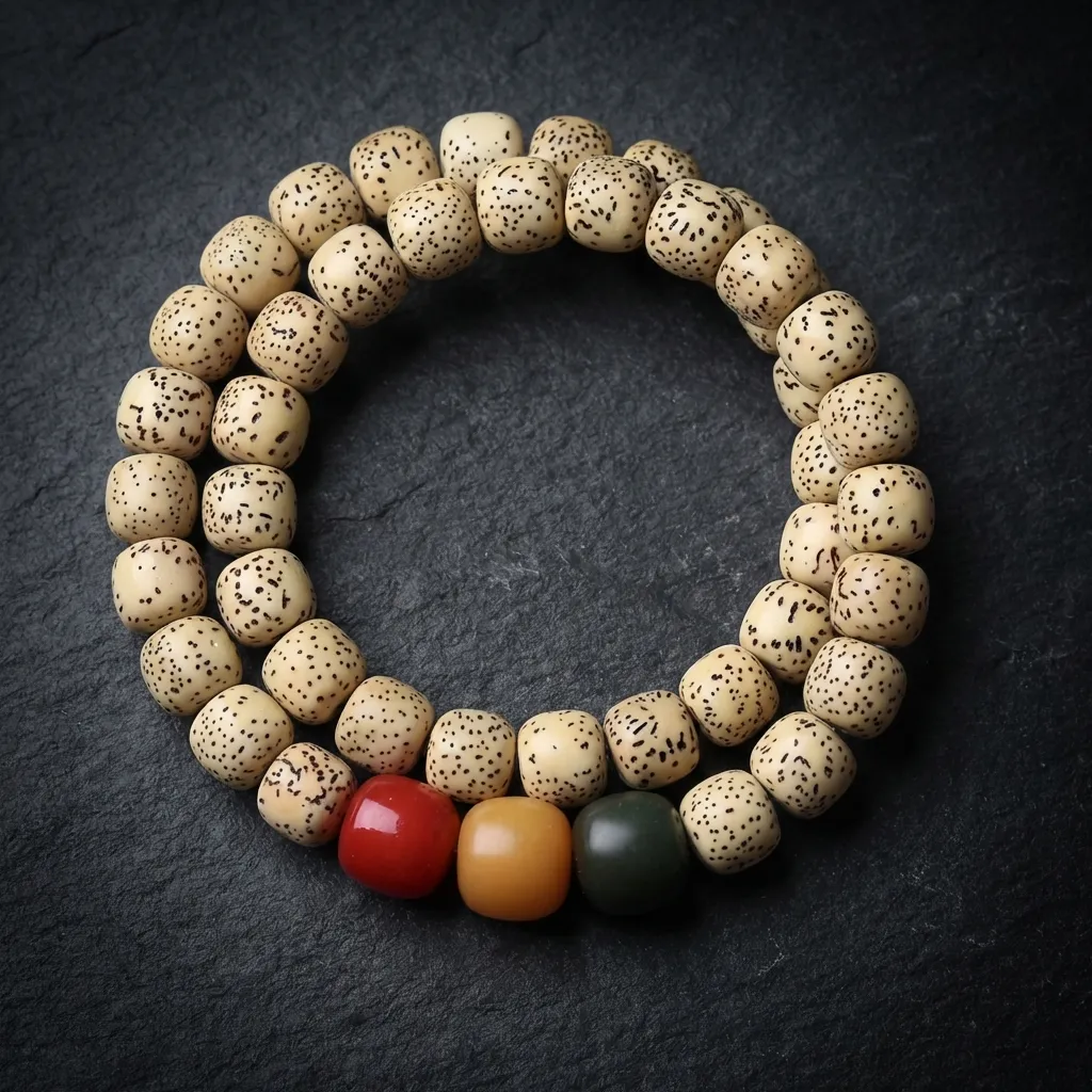 JiStones Celestial Star-Moon Bodhi Handcrafted Wrap Bracelet - Hainan Golden Seed Collection Zen Serenity Double Wrap-8*10mm