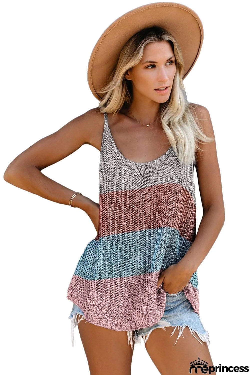 Multicolor Knitted Cami Tank Top