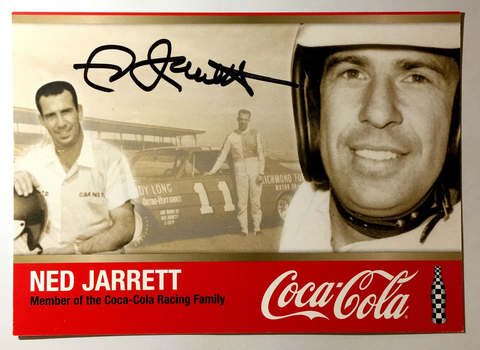 Ned Jarrett Signed 5 x 7 Photo Poster painting Promo Hero Card Postcard NASCAR  Ship Auto