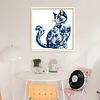 Blue Porcelain Cat - 11CT Stamped Cross Stitch 40*40cm tapestrymarket
