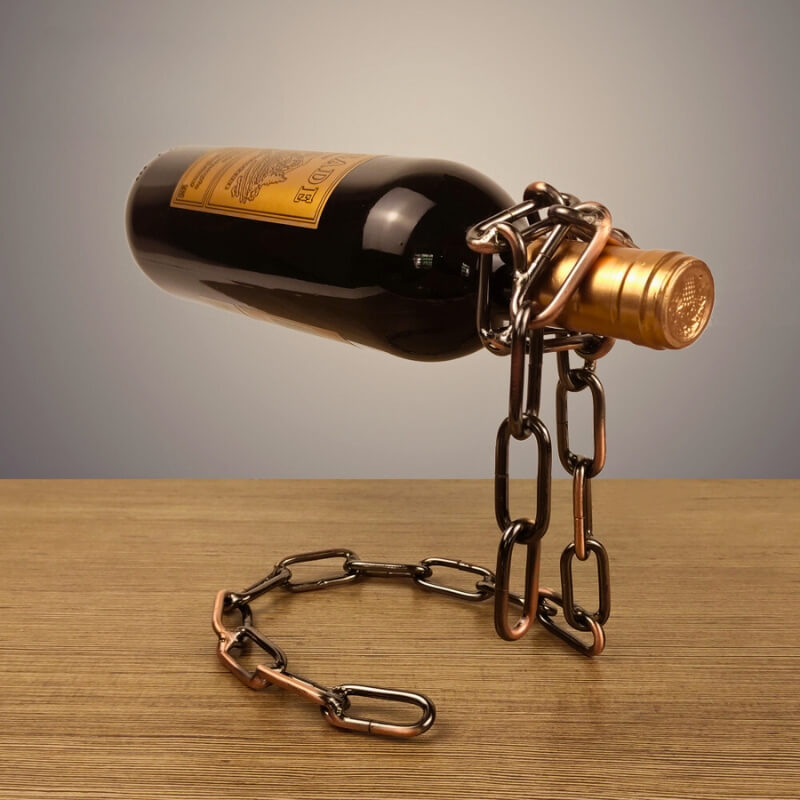 Metal Chain Suspended Wine Rack