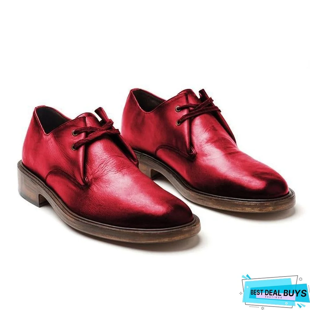 Classic Leather Shoes Gradient Color Oxford Shoes