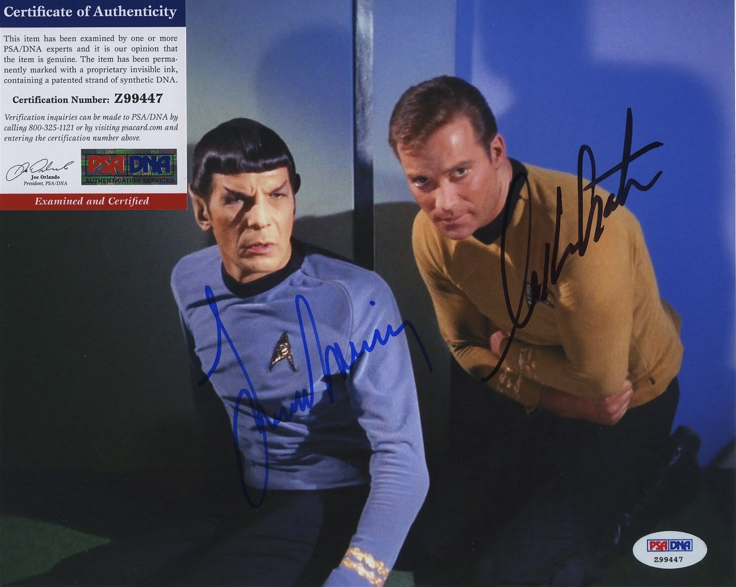 WILLIAM SHATNER & LEONARD NIMOY STAR TREK SIGNED PSA/DNA Photo Poster painting Z99447