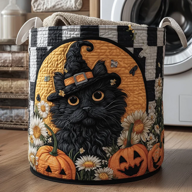 Moonlit Whisker Quilted Laundry Basket GFTOTP11631