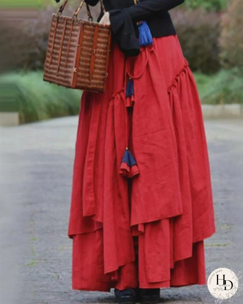 Solid Cotton Daily Vintage Skirt