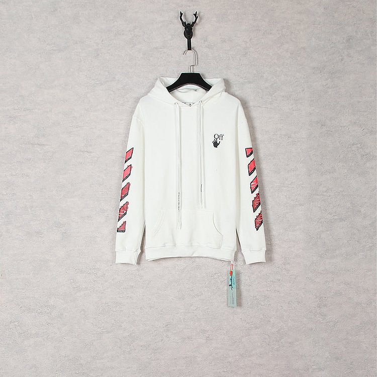 Off White Hoodie Autumn and Winter Gradient Arrow Pattern Hooded Sweater for Men and Women