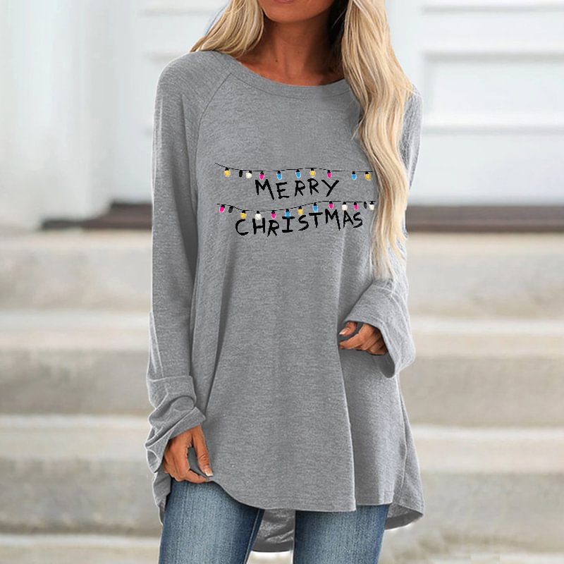 Merry Christmas Printed Women's T-shirt