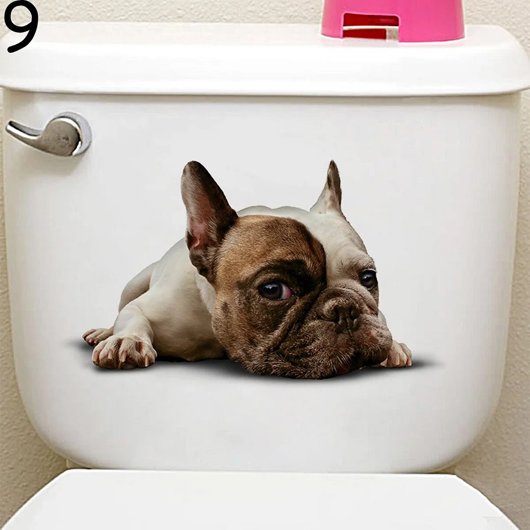 Cartoon Animal 3d Toilet Stickers on The Toilet Seat Cute Cats PVC Wall Sticker Bathroom Refrigerator Door Decor Stickers Decals