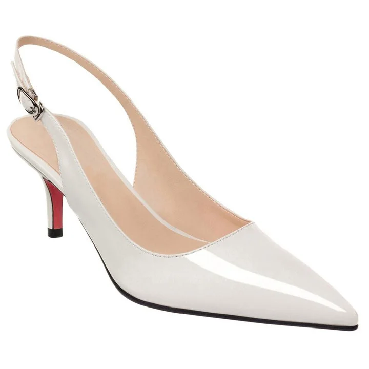 White Shoes Red Bottom Women's Party Wedding Heels Pumps-MERUMOTE