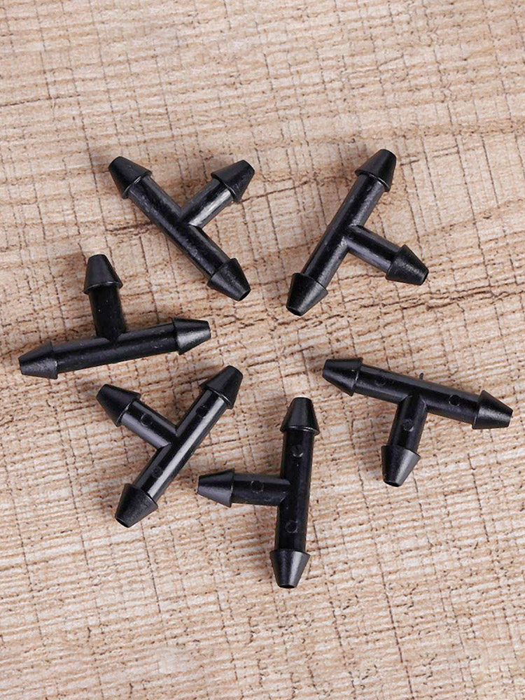 

50pcs 3/5mm Garden Hose Equal Tee Micro Drip Irrigation Pipe Connector, 501 Original