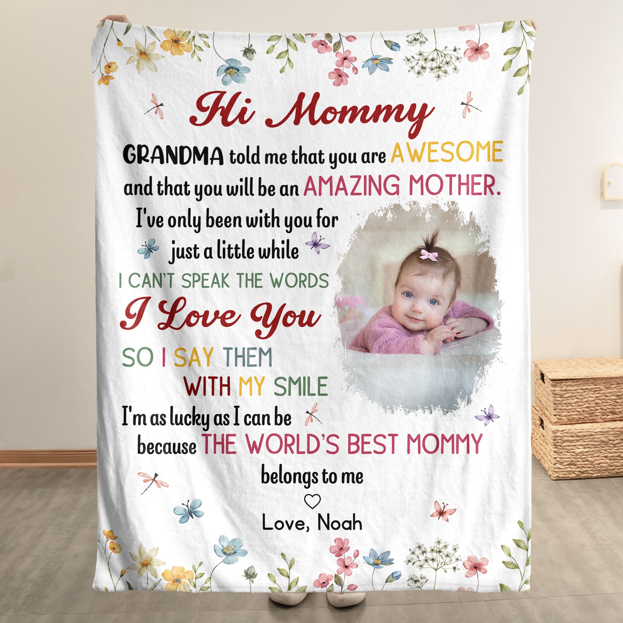 Loveyoufancy New Mom Mother's Day Gift The Best Mommy Belongs To Me - Personalized Photo Blanket