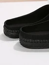Plain Color Mesh Fabric Flat Clog Shoes