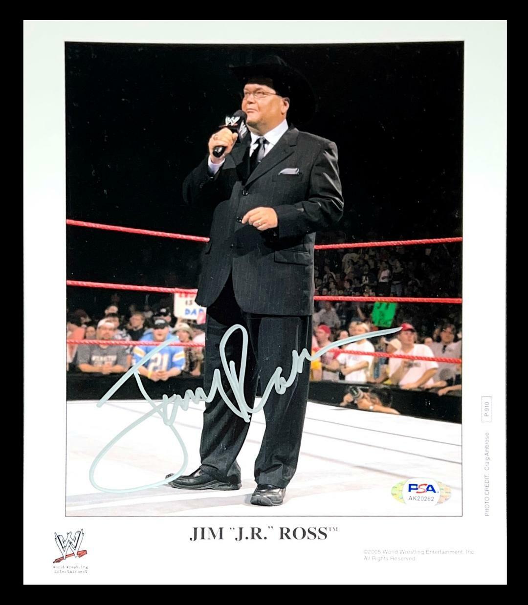 WWE JIM ROSS P-910 HAND SIGNED AUTOGRAPHED 8X10 PROMO Photo Poster painting WITH PSA DNA COA