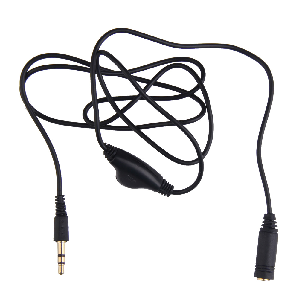 

Earphone In Line Volume Control Cable Male To F 3.5Mm Stereo Audio Adaptor, Black, 501 Original