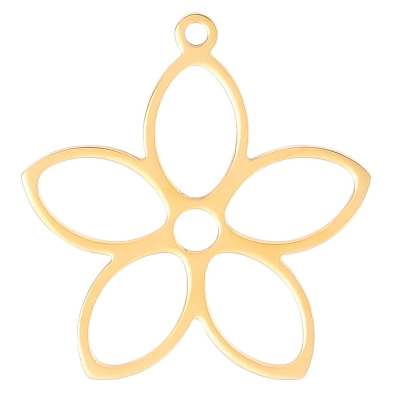 304 Stainless Steel Minimalist Plating Flower Pendant Necklace
