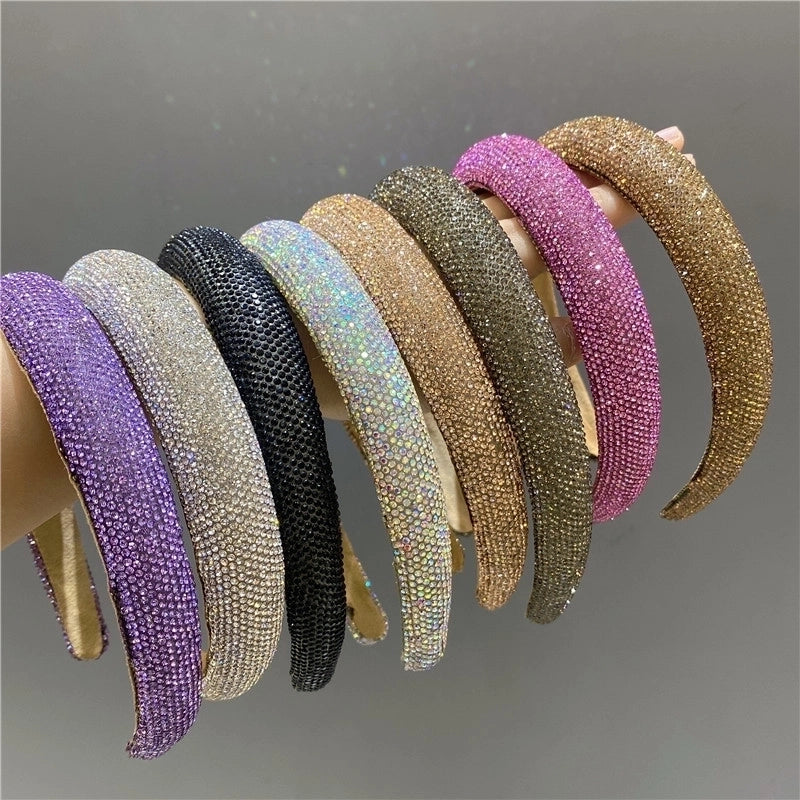 Women’s Glam Minimalist Solid Color Diamond Hair Band
