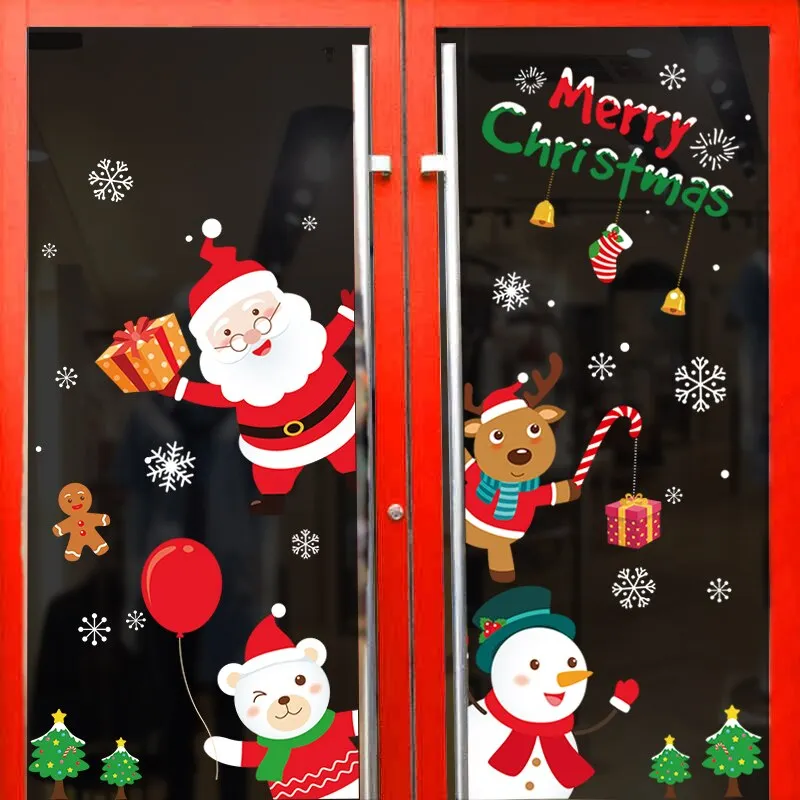 DIY Merry Christmas Wall Stickers Window Glass Stickers Christmas Decorations For Home Christmas Ornaments Xmas New Year 2021