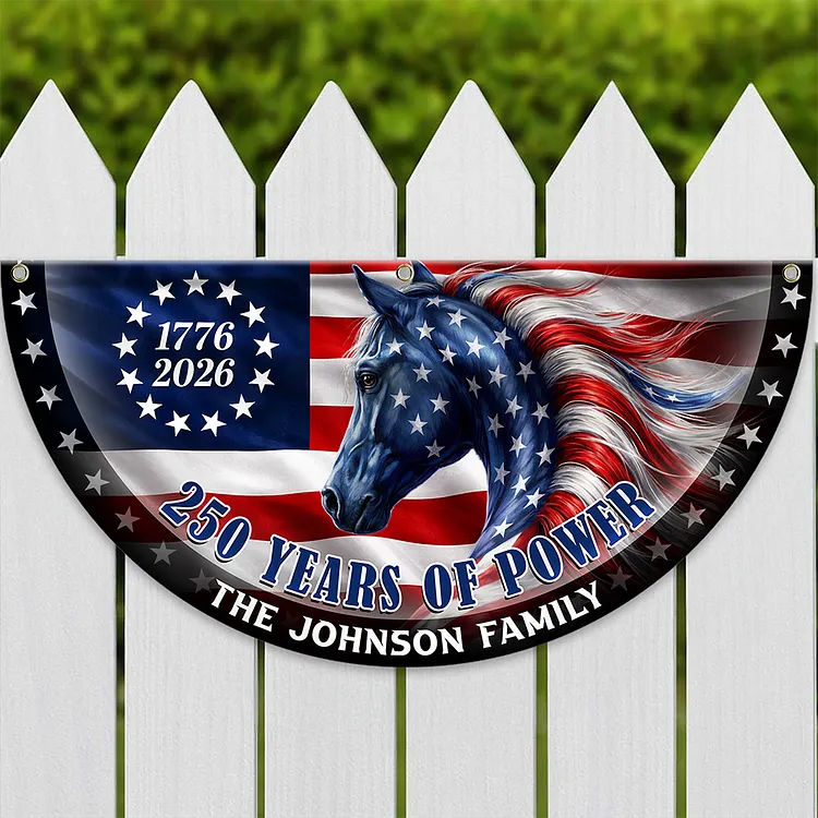 Personalized 250 Years of Freedom America Flag Custom Name 250 Years of Power Flag, 1776-2026 Patriotic Non-Pleated Fan Flag