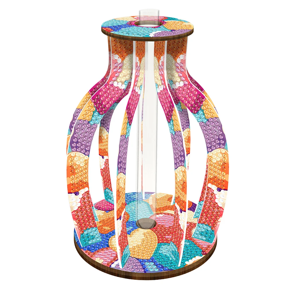 Wooden Love Heart Diamond Painting Rhinestones Vase 5D DIY Diamond Art Vase