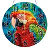 (US Local)DIY Parrot 5D Diamond Hanging Clock Art Craft for Living Room Decoration