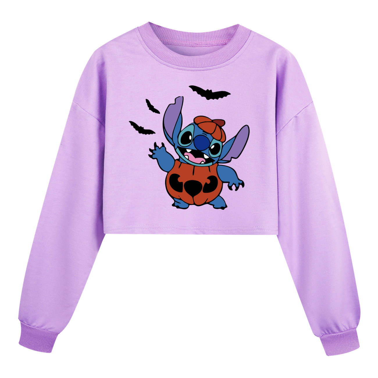 Stitch Halloween Girls' Relaxed Sweatshirt and Pants Set - Cozy Sporty Outfit for Kids -Mayoulove