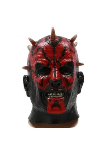 Funny Star Wars Darth Maul Latex Mask For Halloween Cosplay Party Red-elleschic