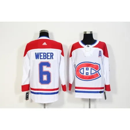 Men's  Montreal Canadiens #6 Shea Weber White Stitched NHL Jersey