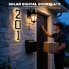 LED Illuminated Modern Address Sign IP44 Waterproof Personalized Solar Powered Address Number with Easy Installation UV Protection for Outside House Light Up Courtyard Hotel Bar