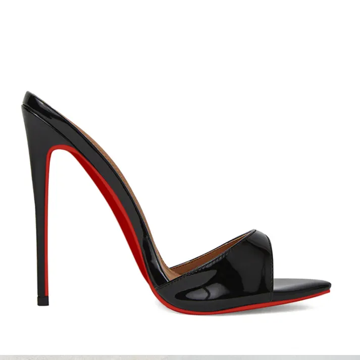 120mm Women's Sandals Pointed Toe Mules Heels Slip on Stilettos-vocosishoes