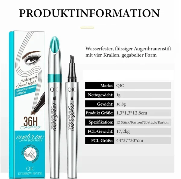 Hochqualitativer 3D wasserfester Microblading Augenbrauenstift mit 4 Gabelspitzen Tattoo Stift