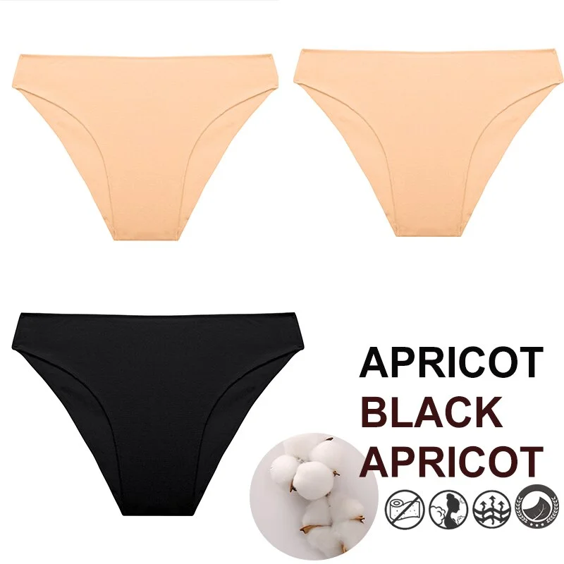 FINETOO 3PCS/Set M-XXL Panties Women Cotton Lingerie Woman Underwear Sexy Femme Underwear Girls Underpant Panty  7 Solid Colors