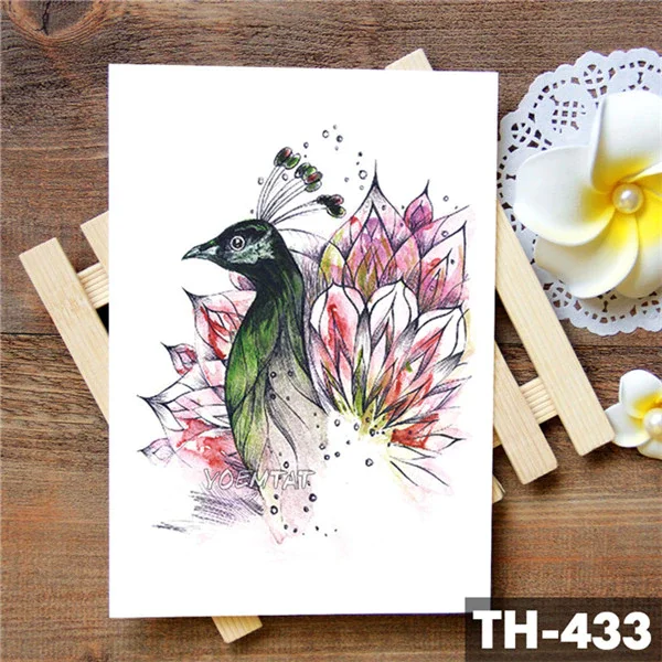 Sdrawing Geometric Rose Fox Wolf Waterproof Temporary Tattoo Sticker Swan Elk Animals Flash Tattoos Body Art Fake tatoo