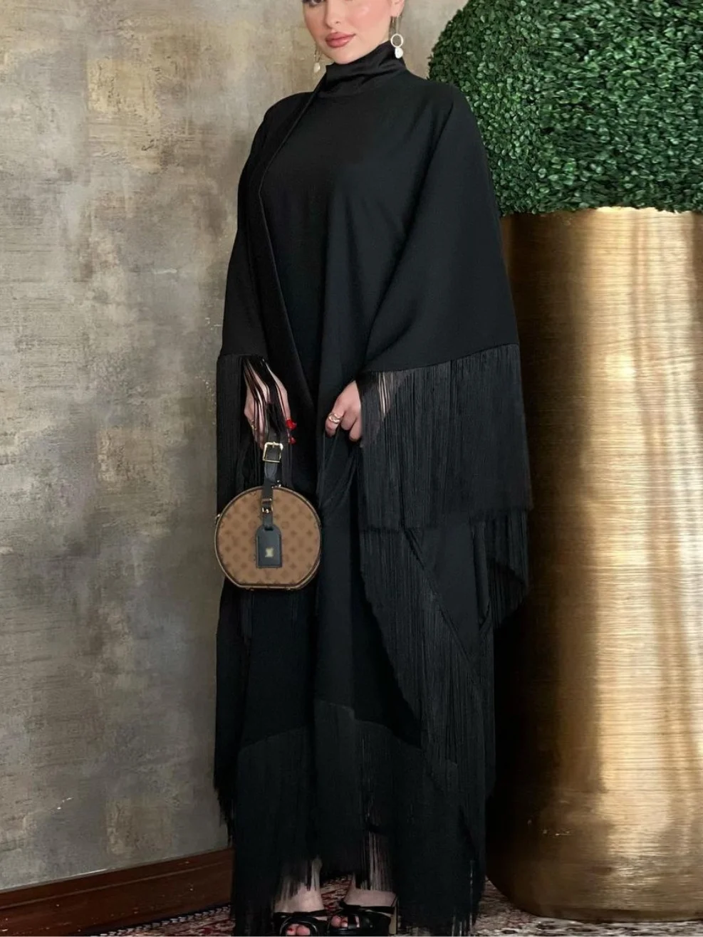 Muslim Bat Sleeve Tassel Kaftan Fashion Dress