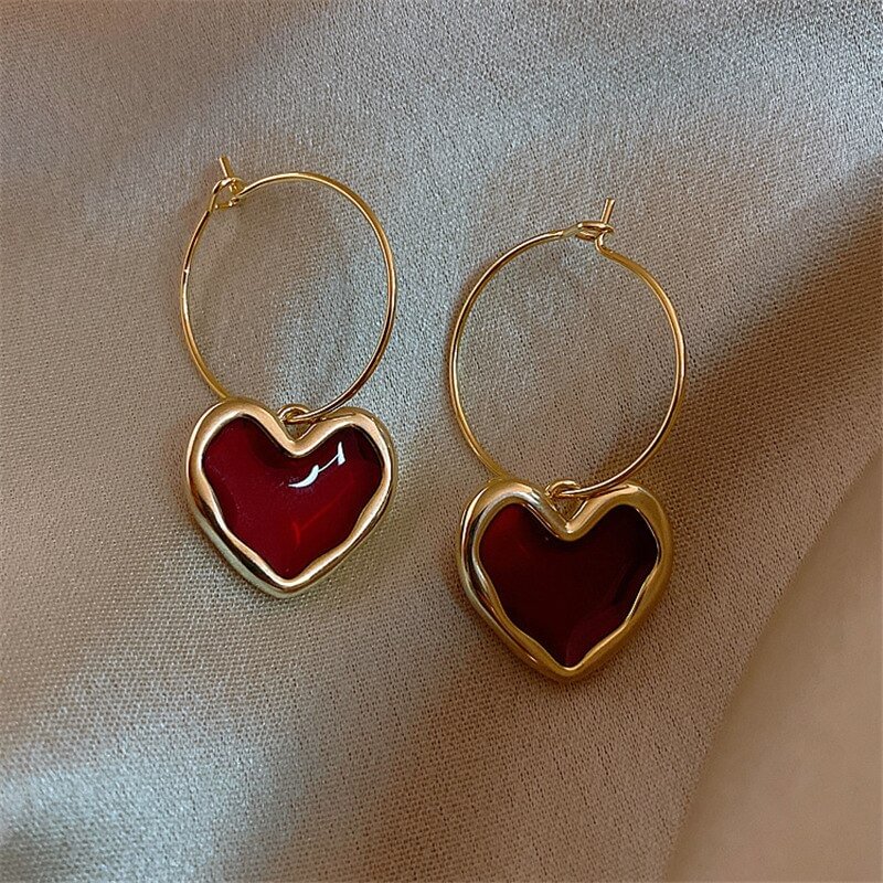 UsmallLifes King  2021 new trend, loving ear rings, simple temperament and online celebrity personality earrings US Mall Lifes