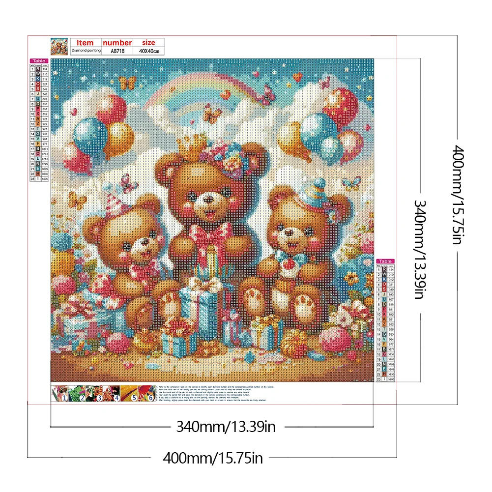 Diamond Painting - Full Round Drill - Gift Bear(Canvas|40*40cm)