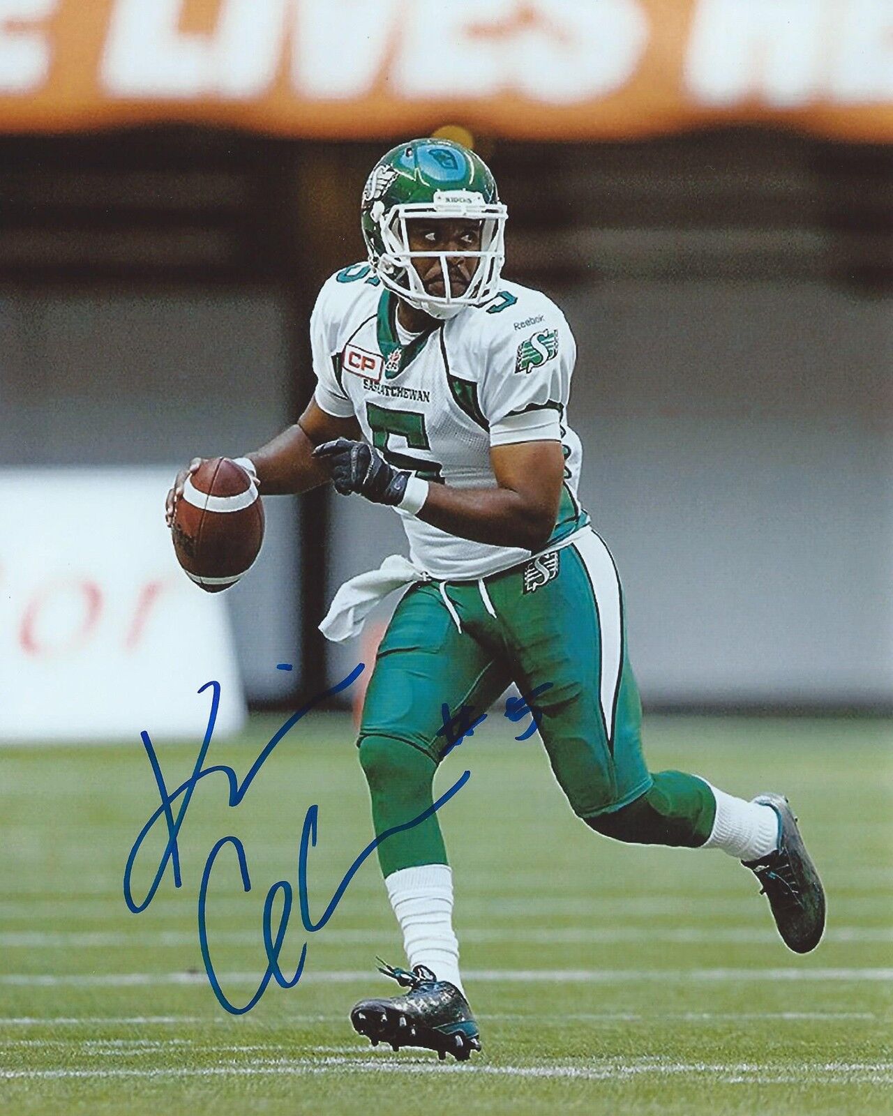 Kevin Glenn Signed 8x10 Photo Poster painting Saskatchewan Roughriders Autographed COA C