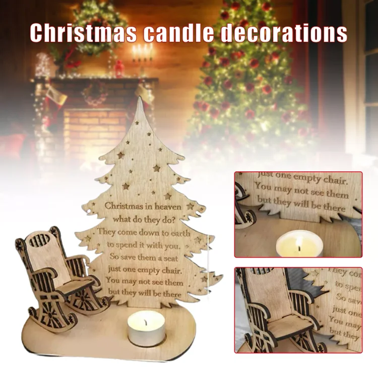 Personalised Christmas candle memorial display - rocking chair -rustic - xmas - memory