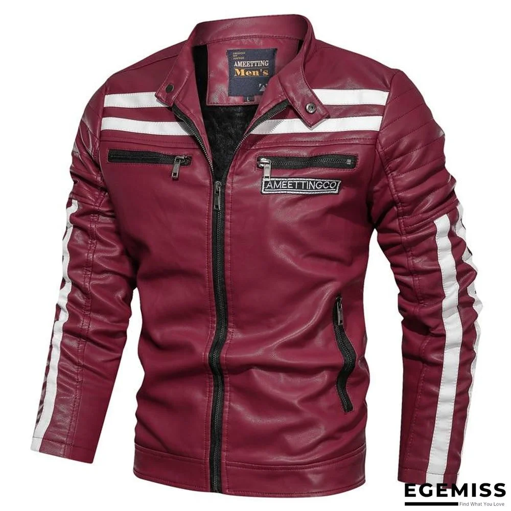 Men's Leather Jacket Fashion with Fleece Thicken Motorcycle Jacket Men Slim Style Quality Leather Jacket | EGEMISS