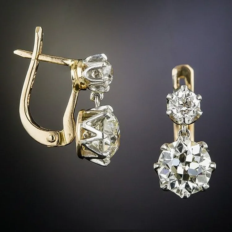 Zircon Champagne Gold Plated Luxury Earrings