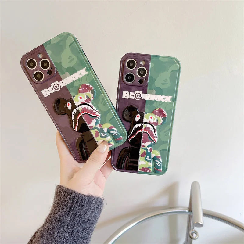 3D Camouflage Bearbrick Phone Case