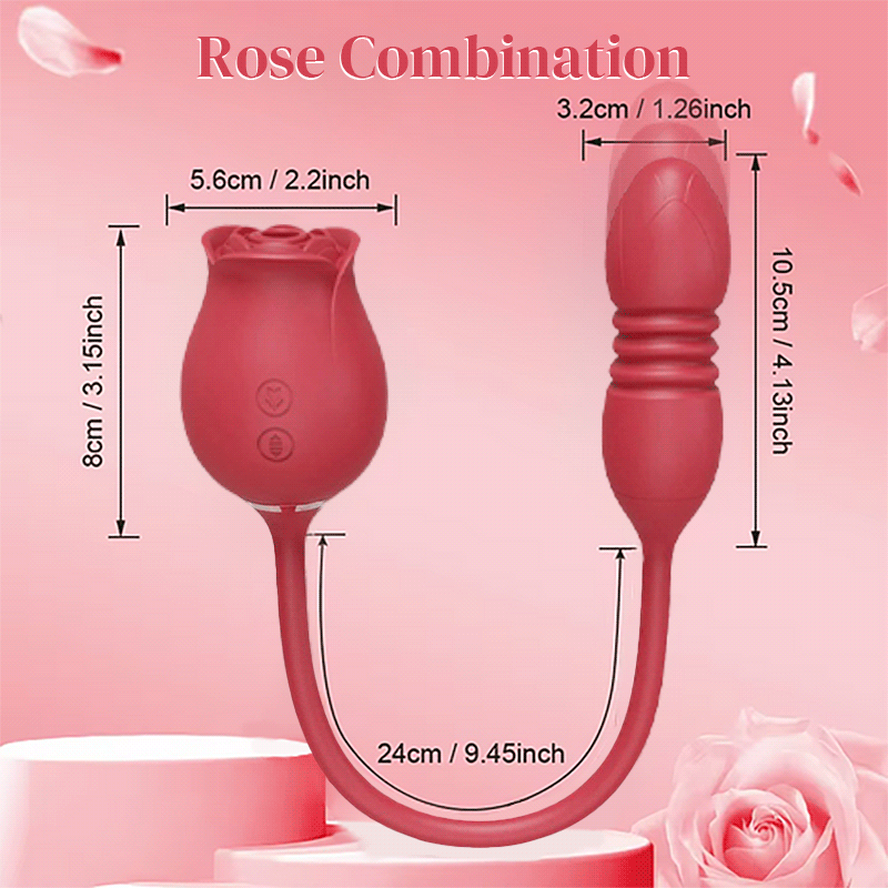 Dual Vibe Rose Sex Toy for Women G-Spot & Clit Vibrating Dildos Health Care Products
