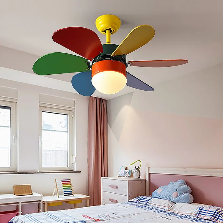 Personality Creative Mini Children's Room Double Control Ceiling Fan Lamp - Appledas