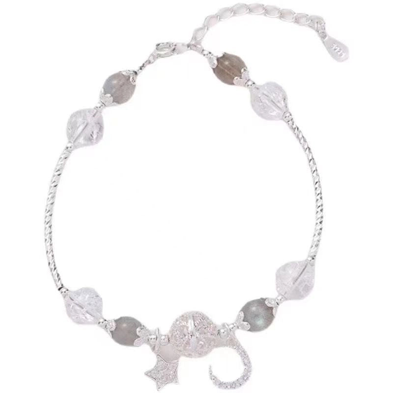 Star Moon Fairy Tale Super Sweet Moon Star Bracelet Small Fresh Design Light Luxury Fashion Galaxy Starry Sky Girl Jewelry