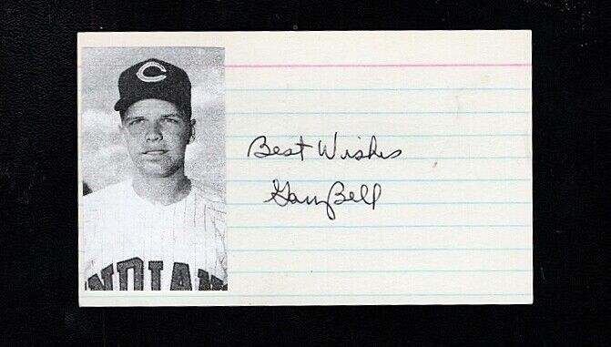 1958-65 GARY BELL-CLEVELAND INDIANS AUTOGRAPHED 3X5 CARD W/Photo Poster painting