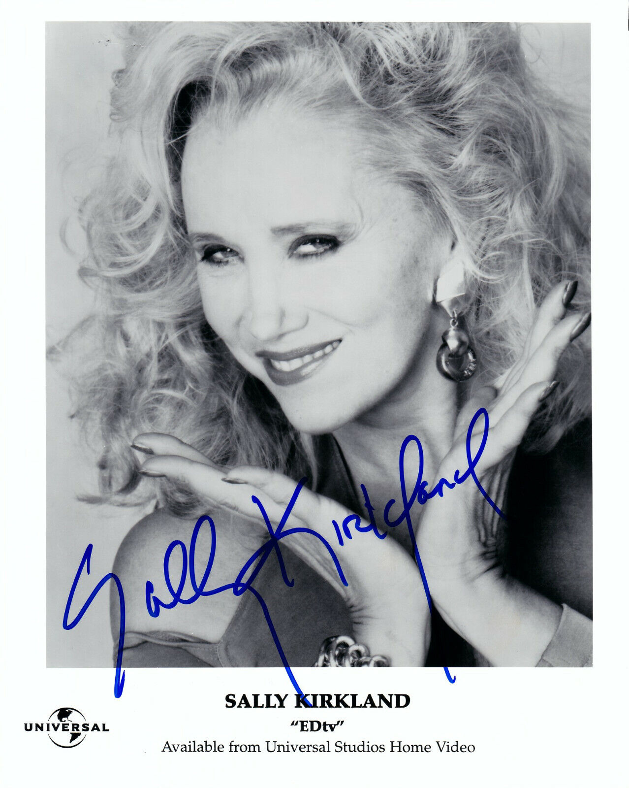 SALLY KIRKLAND hand-signed EDtv 8x10 w/ uacc rd coa FANTASTIC PORTRAIT CLOSEUP