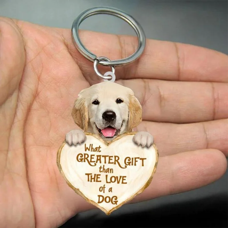VigorDaily Golden Retriever What Greater Gift Than The Love Of A Dog Acrylic Keychain GG085