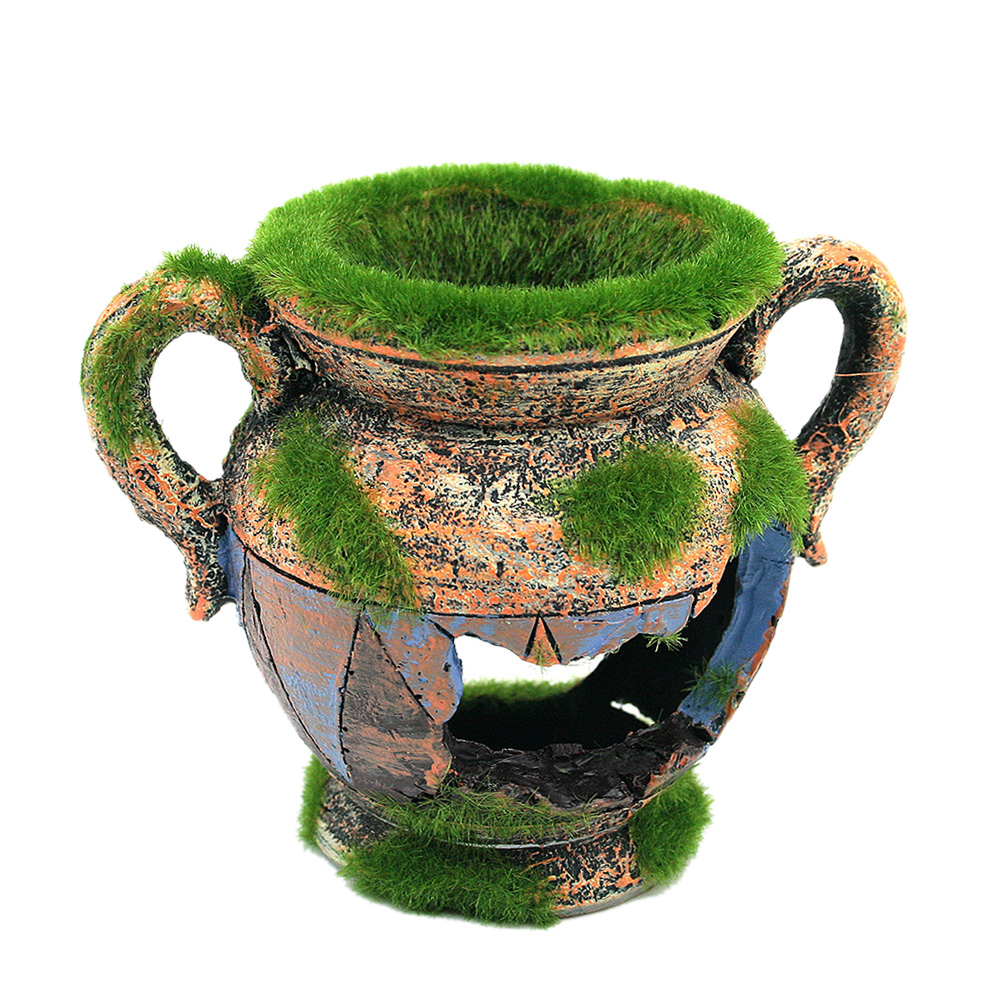 

Resin Vase With Moss Aquarium Decoration Accessories for Fish Shrimp Tank L, 501 Original