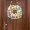 (US Only)Acrylic 2D Easter Egg Wreath Flat DIY Hanging Diamond Art Kits Wall Door Decor