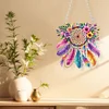(US Only)Acrylic 2D Flat DIY Flowers Dreamcatcher Diamond Art Pendant Wall Door Decor