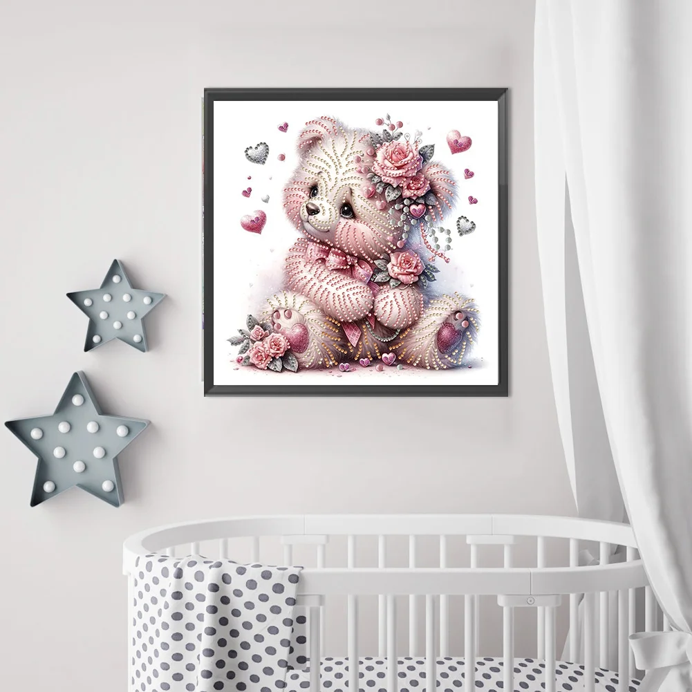 Diamond Painting - Partial Special Shaped Drill - Love Bear(Canvas|30*30cm)